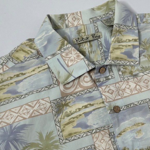 Batik Bay Men's XL Palm Tree Island Print Button Up Hawaiian Shirt - Picture 1 of 12